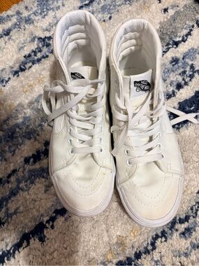 Vans White High Top Canvas Sneakers